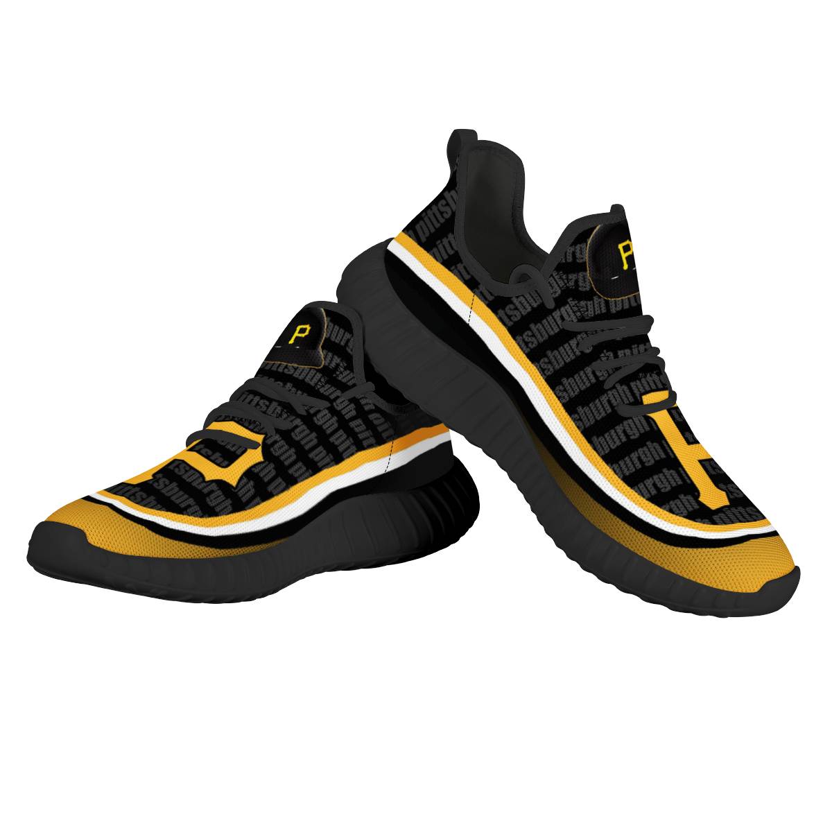 Men's Pittsburgh Pirates Mesh Knit Sneakers/Shoes 002